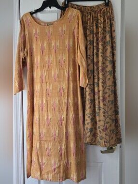Cotton Kurti Palazzo Set XL Boho Ethnic Co-Ord Set